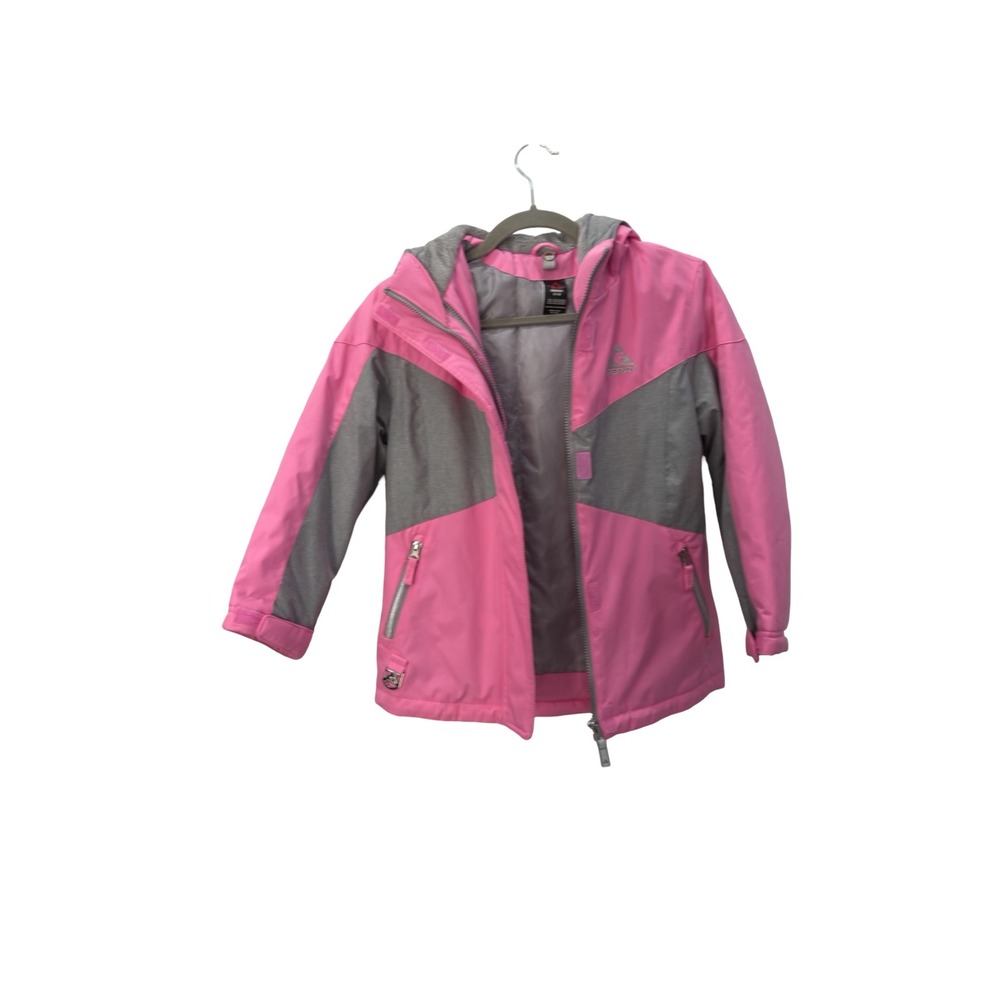 Gerry Girls Pink Grey Hooded Winter Jacket Coat Size Small 7-8
